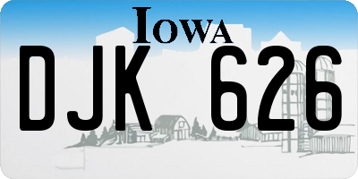 IA license plate DJK626
