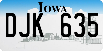 IA license plate DJK635