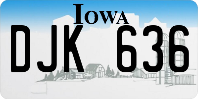 IA license plate DJK636