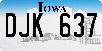IA license plate DJK637