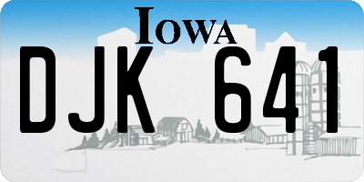 IA license plate DJK641
