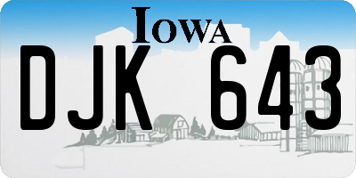 IA license plate DJK643