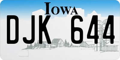 IA license plate DJK644