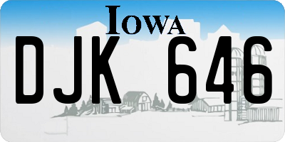 IA license plate DJK646