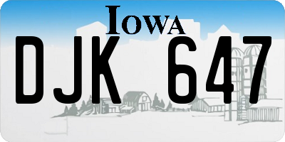 IA license plate DJK647