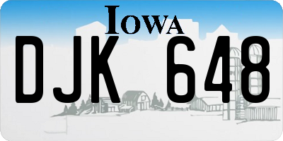 IA license plate DJK648