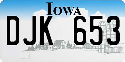 IA license plate DJK653
