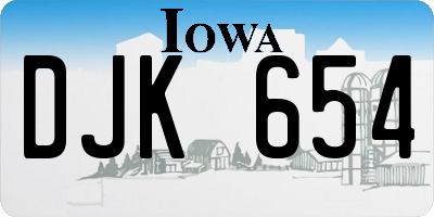 IA license plate DJK654