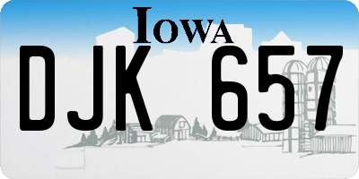 IA license plate DJK657