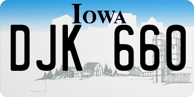 IA license plate DJK660