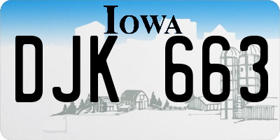IA license plate DJK663