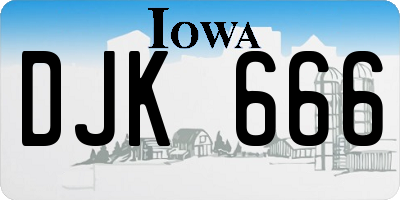 IA license plate DJK666