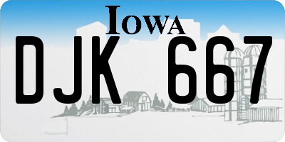 IA license plate DJK667