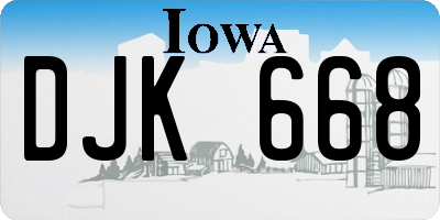 IA license plate DJK668