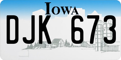 IA license plate DJK673