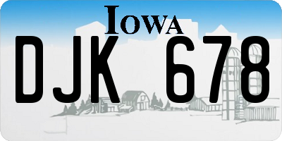 IA license plate DJK678