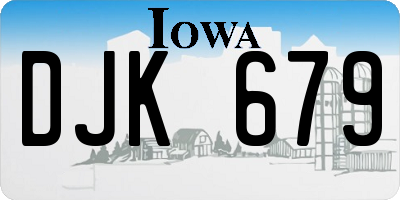 IA license plate DJK679