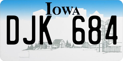 IA license plate DJK684