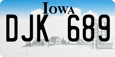IA license plate DJK689