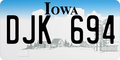 IA license plate DJK694