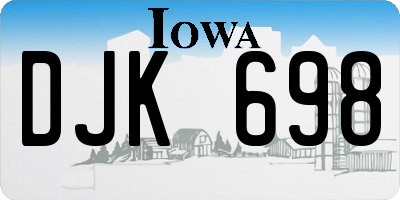 IA license plate DJK698