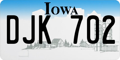 IA license plate DJK702