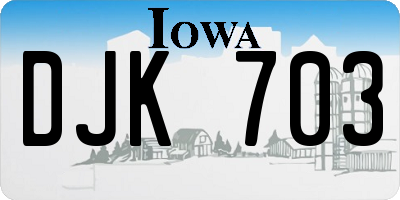 IA license plate DJK703
