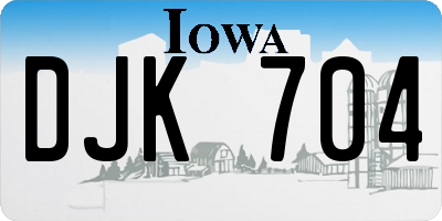 IA license plate DJK704