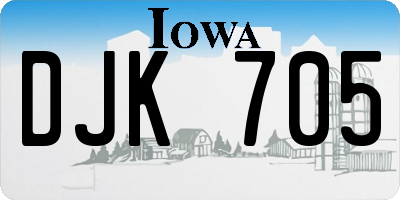 IA license plate DJK705