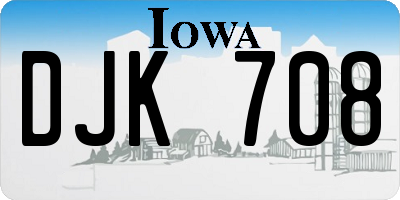 IA license plate DJK708