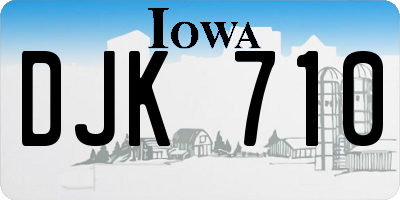 IA license plate DJK710