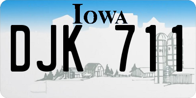 IA license plate DJK711