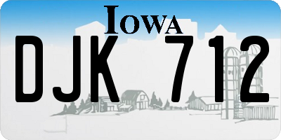 IA license plate DJK712