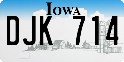 IA license plate DJK714
