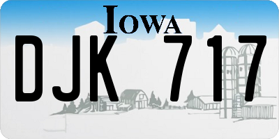 IA license plate DJK717
