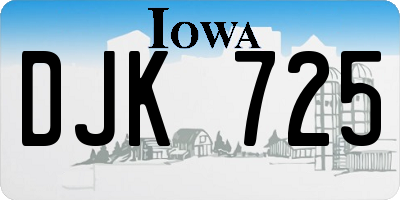 IA license plate DJK725