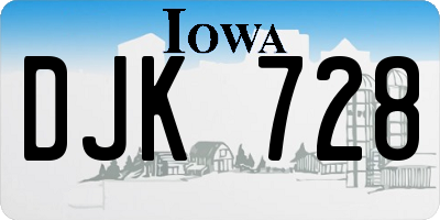 IA license plate DJK728