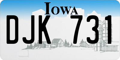 IA license plate DJK731