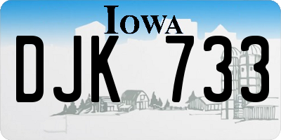 IA license plate DJK733