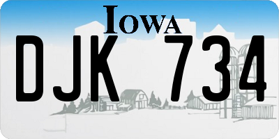 IA license plate DJK734