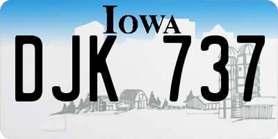 IA license plate DJK737