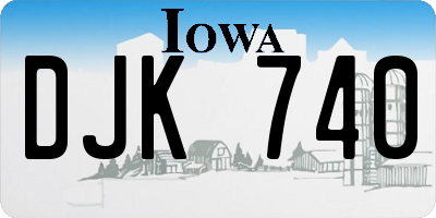IA license plate DJK740