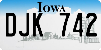 IA license plate DJK742