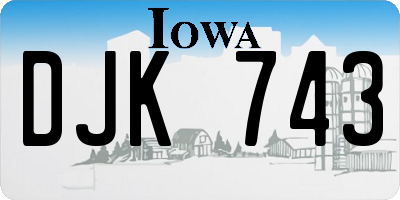 IA license plate DJK743