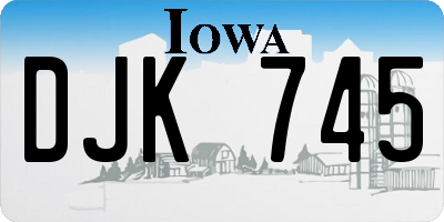 IA license plate DJK745