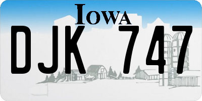 IA license plate DJK747