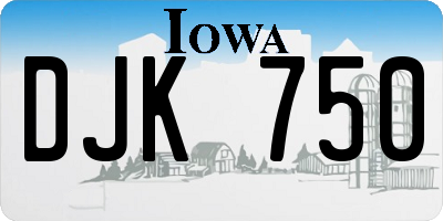 IA license plate DJK750