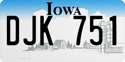 IA license plate DJK751