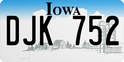 IA license plate DJK752