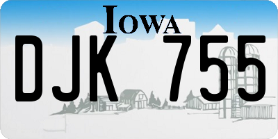 IA license plate DJK755